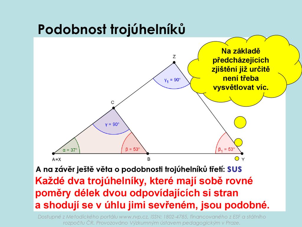 Věty o podobnosti trojúhelníků ppt stáhnout